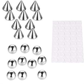 img 4 attached to HEKEUOR Non-Piercing Body Jewelry Stainless Steel 5mm 💎 Ball/Spike Kit Sticker for Fake Nose, Lip, and Eyebrow