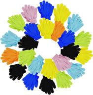 🧤 kids winter gloves: 24 pairs, cute colorful, warm & stretchy for boys and girls (ages 2-6) logo