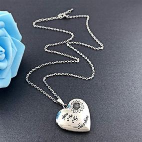 img 1 attached to 🌻 YouFENG You are My Sunshine Necklace: A Heartwarming Sunflower Locket Necklace That Holds Precious Pictures - Perfect Gifts for Girls