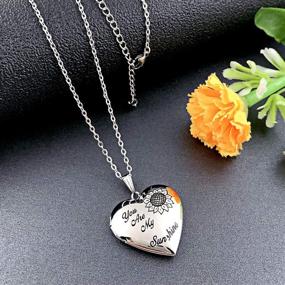 img 2 attached to 🌻 YouFENG You are My Sunshine Necklace: A Heartwarming Sunflower Locket Necklace That Holds Precious Pictures - Perfect Gifts for Girls