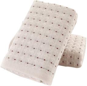 img 4 attached to 🤚 Pidada Hand Towels Set of 2 - 100% Cotton Diamond Plaid Pattern: Absorbent & Soft Towel for Bathroom - 13.8 x 29.5 Inch (Brown)