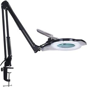 img 4 attached to 🔍 Лупа с ярким дневным светом NUEYiO Ultra-Bright LED с 4.1-дюймовой стеклянной линзой, яркостью 2200 люмен с плавной регулировкой яркости, маневренными руками и светодиодным освещением для ремесел, ремонтных работ, тонкой работы - увеличение 2.25X (черный)
