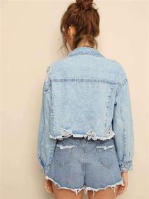 img 3 attached to Floerns Women's Long Sleeve Denim Jean Jacket: Classic Button-Down Style &amp; Easy Wash Fabric