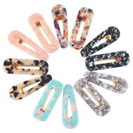 chic and colorful acrylic resin hair clips set - 12 pieces geometric alligator hair clips for women and girls logo