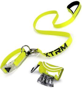 img 3 attached to 🐶 XTRM Dog Collar Leash Set - Heavy Duty Patented Lock, Flash Buckle, Long Silicone Leashes, Poop Dispenser (Yellow, M)