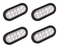 🚚 high-quality 4pc 6&#34; white/clear oval led trailer tail lights [dot certified] [waterproof] for rv trucks - grommet &amp; plug included logo