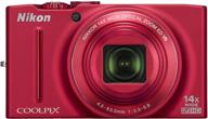 📷 nikon coolpix s8200 16.1 mp digital camera with 14x optical zoom nikkor lens, full hd video - red logo