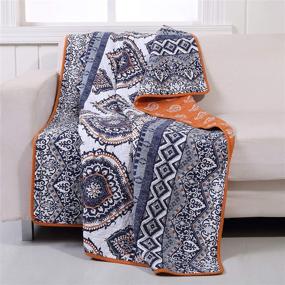 img 4 attached to 🧶 GL-1510JTHR Medina Saffron Throw Blanket by Greenland Home Fashions - 50 x 60