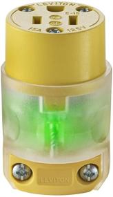 img 1 attached to 🔌 Leviton 515CV-LIT Grounding Lighted Cord End Replacement in Green - Enhanced Safety with 1-Pack Solution