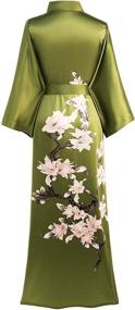 img 3 attached to 🌸 Exquisite Floral Satin Kimono Robe: Luxurious Sleepwear & Bachelorette Cover Up