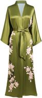🌸 exquisite floral satin kimono robe: luxurious sleepwear & bachelorette cover up logo