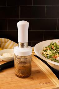 img 3 attached to 🥗 Premium Salad Dressing Shaker: Borosilicate Glass Bottle with Mixer Insert | Leak Proof Blender, Dispenser + Measurements and Recipes | Reusable Vinaigrette Cruet