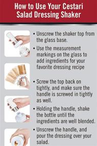 img 1 attached to 🥗 Premium Salad Dressing Shaker: Borosilicate Glass Bottle with Mixer Insert | Leak Proof Blender, Dispenser + Measurements and Recipes | Reusable Vinaigrette Cruet