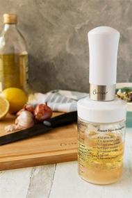 img 2 attached to 🥗 Premium Salad Dressing Shaker: Borosilicate Glass Bottle with Mixer Insert | Leak Proof Blender, Dispenser + Measurements and Recipes | Reusable Vinaigrette Cruet