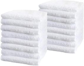 img 4 attached to Cotton Calm Washcloths_12X12 White 16