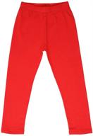 🌈 high-quality solid girls cotton basic legging (size 8-14) in a variety of vibrant colors logo