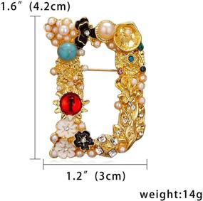img 3 attached to 🎀 beemean Pearl Letter Brooch: Crystal Rhinestone Personalized Alphabet Breastpin for Christmas Stockings & Clothing Accessories