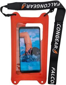 img 3 attached to 📱 FalconGear Universal Waterproof Phone Pouch – IPX8 Waterproof Phone Case with Adjustable Lanyard for iPhone 12/11 Pro Max XR Galaxy S21/20 Ultra & More (Up to 7.5”) – Orange-Red