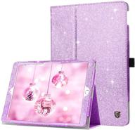 💜 bentoben ipad 10.2 case 2021/2020/2019: glitter pu leather smart folio stand with pencil holder - purple logo