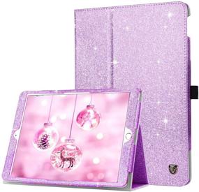 img 4 attached to 💜 BENTOBEN iPad 10.2 Case 2021/2020/2019: Glitter PU Leather Smart Folio Stand with Pencil Holder - Purple