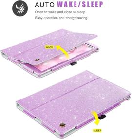 img 1 attached to 💜 BENTOBEN iPad 10.2 Case 2021/2020/2019: Glitter PU Leather Smart Folio Stand with Pencil Holder - Purple