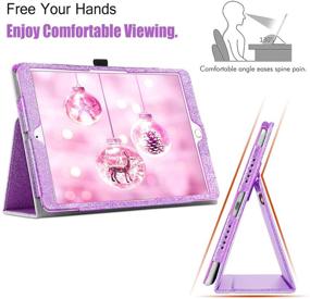 img 2 attached to 💜 BENTOBEN iPad 10.2 Case 2021/2020/2019: Glitter PU Leather Smart Folio Stand with Pencil Holder - Purple