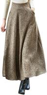 charles richards cr women's high waist a-line flared long skirt for winter and fall, midi skirt logo