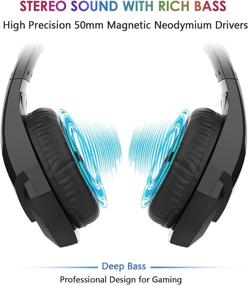 img 2 attached to 🎧 Gaming Headset with Mic - INHANDA Xbox One, PS4, PS5, Switch, PC Compatible - Noise Canceling, Deep Bass Sound - RGB LED Light - Black