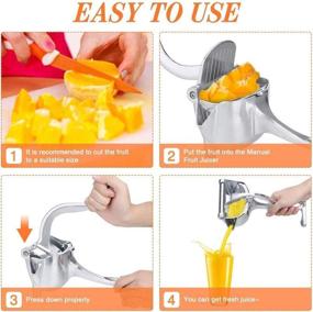 img 1 attached to 🍊 Aluminum Manual Fruit Juicer - Hand Press Lemon Squeezer, Alloy Heavy Duty Juicer Squeezer - Lemon Extractor Tool for Easy Cleaning - Fruit Citrus Juicer for Orange Lime - Metal Press Squeezer