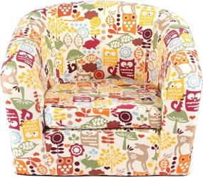 img 3 attached to Emall Life Kid's Armchair: Upgraded Owl Cartoon Sofa with Wooden Frame for Children's Comfort