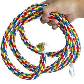 img 3 attached to 🦜 ZOHOKO Large Parrot Climbing Rope Bungee Toy - 95 inch Parrot Rope Perch