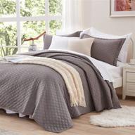 nexhome charcoal & grey quilt sets bedspreads king size soft reversible coverlet diamond quilted - all-season 3pcs (106” x 96”) logo