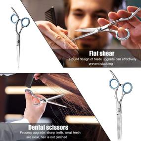 img 1 attached to Hair Cutting Scissors Kit for Barber Professionals: Professional Haircutting Shears Set, Hairdressing Scissors Kit for Home, Salon, and Barber Services incl. Thinning Shears