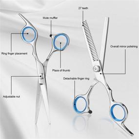 img 2 attached to Hair Cutting Scissors Kit for Barber Professionals: Professional Haircutting Shears Set, Hairdressing Scissors Kit for Home, Salon, and Barber Services incl. Thinning Shears