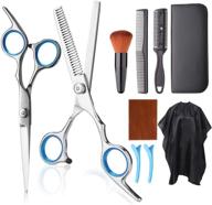 hair cutting scissors kit for barber professionals: professional haircutting shears set, hairdressing scissors kit for home, salon, and barber services incl. thinning shears logo