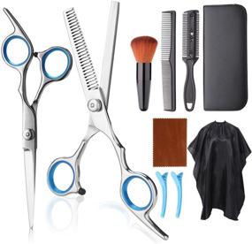 img 4 attached to Hair Cutting Scissors Kit for Barber Professionals: Professional Haircutting Shears Set, Hairdressing Scissors Kit for Home, Salon, and Barber Services incl. Thinning Shears