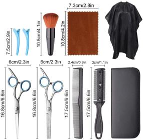 img 3 attached to Hair Cutting Scissors Kit for Barber Professionals: Professional Haircutting Shears Set, Hairdressing Scissors Kit for Home, Salon, and Barber Services incl. Thinning Shears