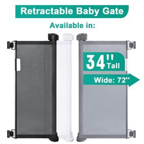 img 3 attached to 🚪 PRObebi Retractable Baby Gate: Secure Indoor/Outdoor Safety for Doorways, Stairs, and Hallways (Grey)