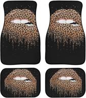 🚗 enhance your ride with goyentu gold sexy kiss lips car floor mats - premium all-weather protection for front & rear carpets - heavy-duty, universal fit accessories for cars, sedans & trucks - 4-piece set logo