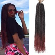 πΈ 6 packs of 22-inch synthetic crochet box braids hair extensions - 15 strands/pack (1b-bug) logo
