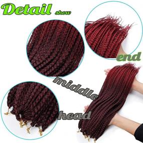 img 1 attached to 🔸 6 Packs of 22-Inch Synthetic Crochet Box Braids Hair Extensions - 15 Strands/Pack (1B-BUG)