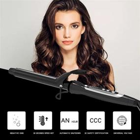 img 3 attached to 🌊 Effortlessly Create Beachy Waves with JYDPRO Hair Curling Irons: 500 Negative Ion Curling Wand for Long Hair, 1 Inch Barrel in Black