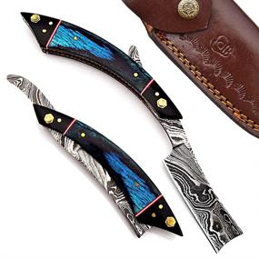 img 4 attached to 🪒 Premium Handmade Damascus Steel Straight Razor with Classic Barber Blade - Shaving Ready, in Leather Case + Strop: Close Shave and Perfect Gift (R-27)