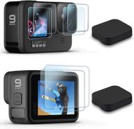 [8 pcs] fitstill gopro hero 10 / hero 9 black screen protector kit 📷 - ultra clear tempered glass back, lens, and front protectors + lens cover - 2 packs logo