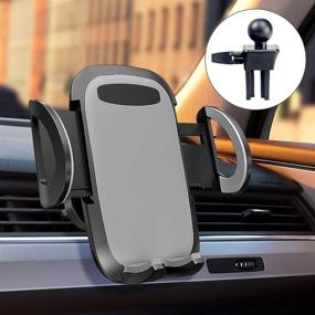 img 4 attached to 📱 Upgrade Clamp Arm Car Phone Mount: Universal Air Vent Holder for iPhone 12/11 Pro - Easy One-Button Release!