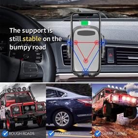 img 1 attached to 📱 Upgrade Clamp Arm Car Phone Mount: Universal Air Vent Holder for iPhone 12/11 Pro - Easy One-Button Release!