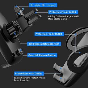 img 3 attached to 📱 Upgrade Clamp Arm Car Phone Mount: Universal Air Vent Holder for iPhone 12/11 Pro - Easy One-Button Release!