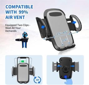 img 2 attached to 📱 Upgrade Clamp Arm Car Phone Mount: Universal Air Vent Holder for iPhone 12/11 Pro - Easy One-Button Release!