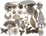 📿 50g mixed antique bronze filigree charm pendant jewelry findings: all in one solution logo