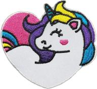 🦄 papapatch iron-on unicorn heart applique patch: diy sewing and cartoon horse design logo